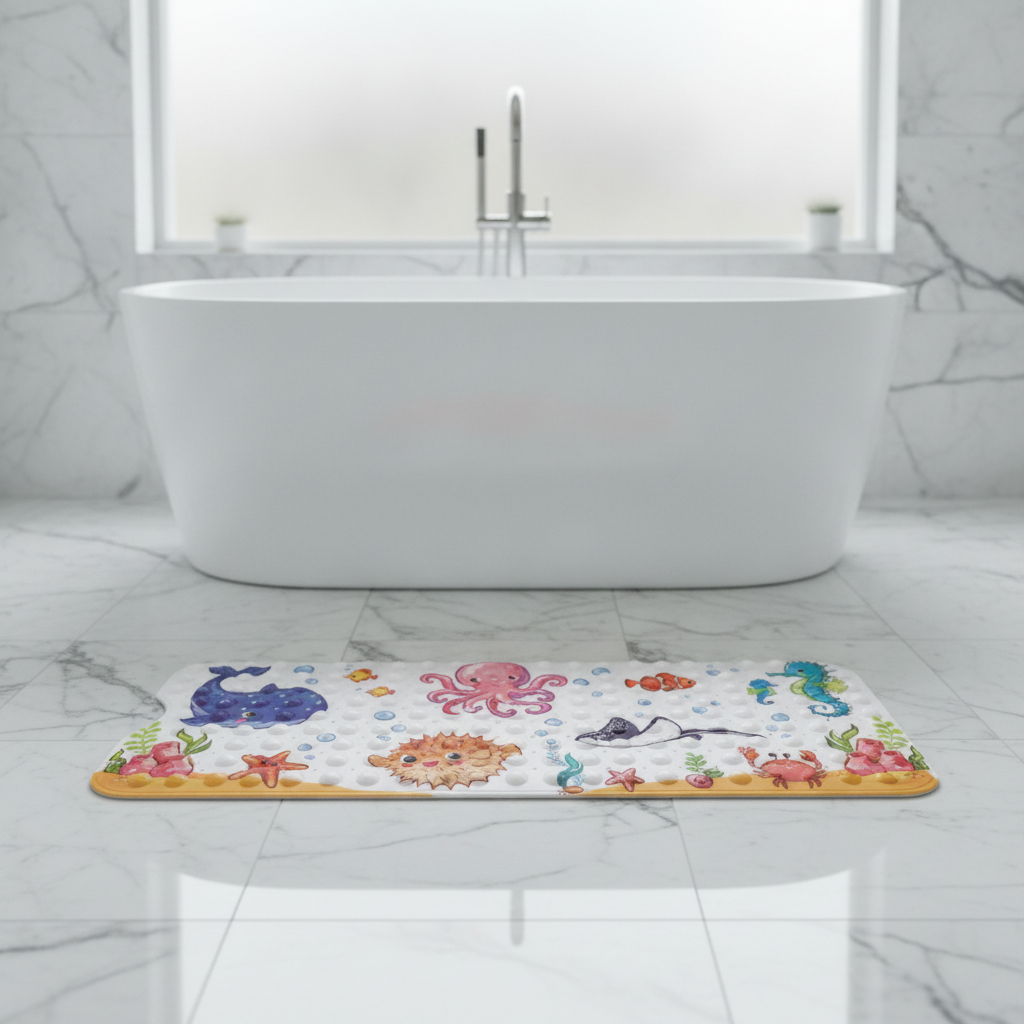 Non-Slip Baby Bath Mat - size comparison