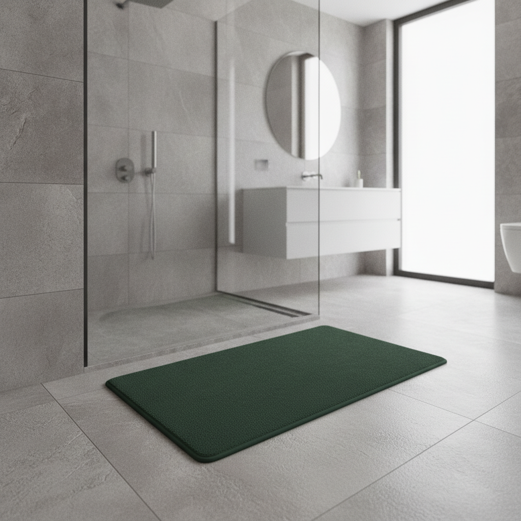 Green Wood Bath Mat
