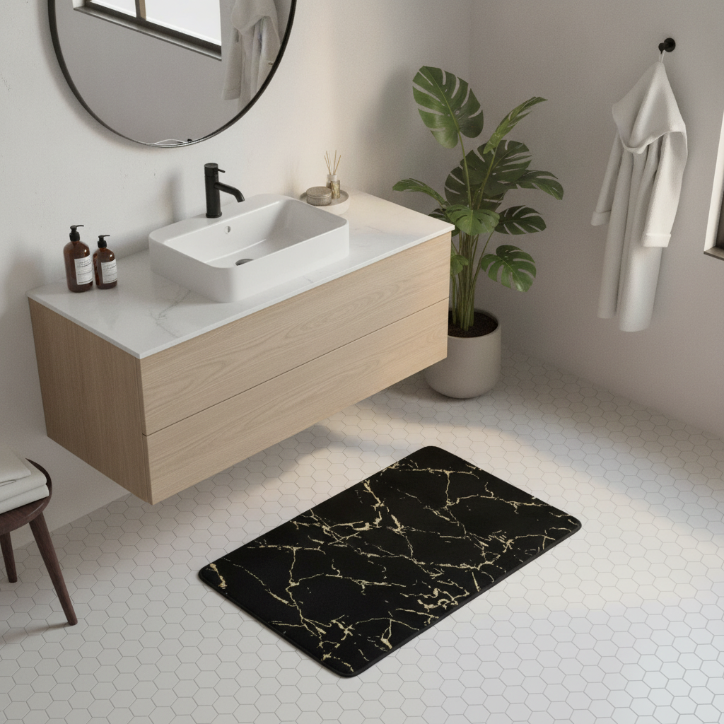 Effect Marble Bath Mat