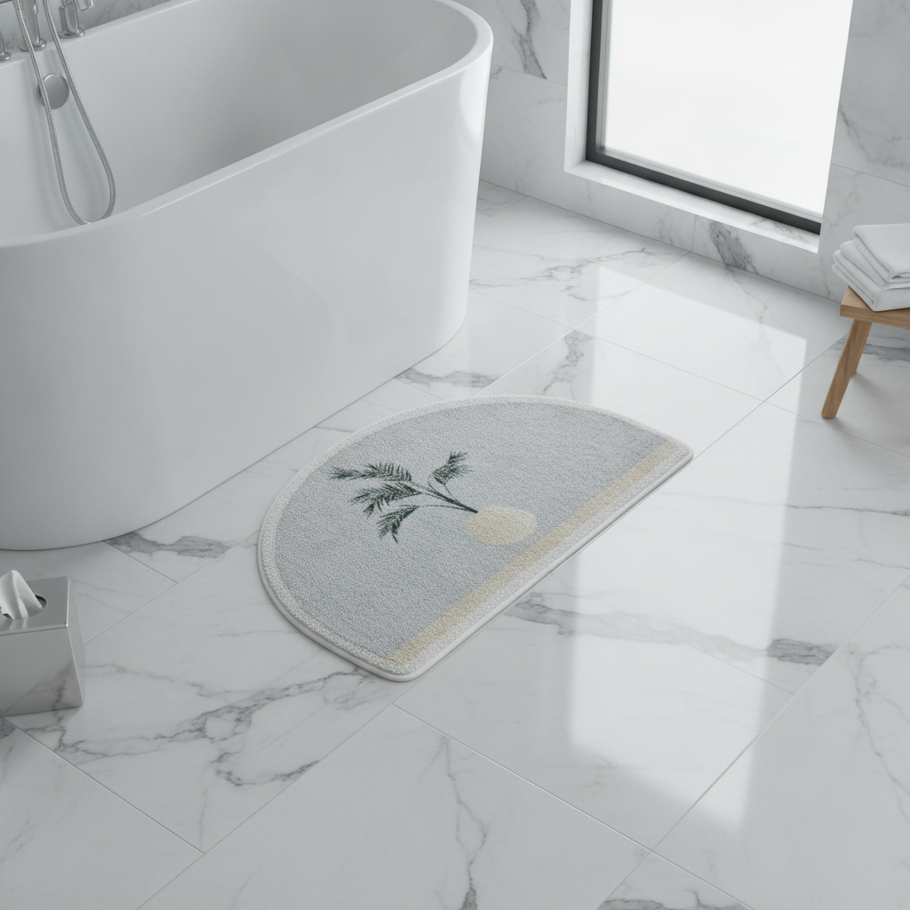 Half Moon Gray Bath Mat