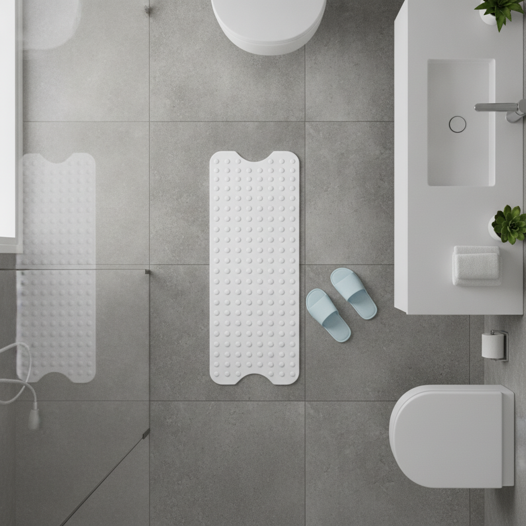 Bathrug Transparent Bath Mat - size comparison