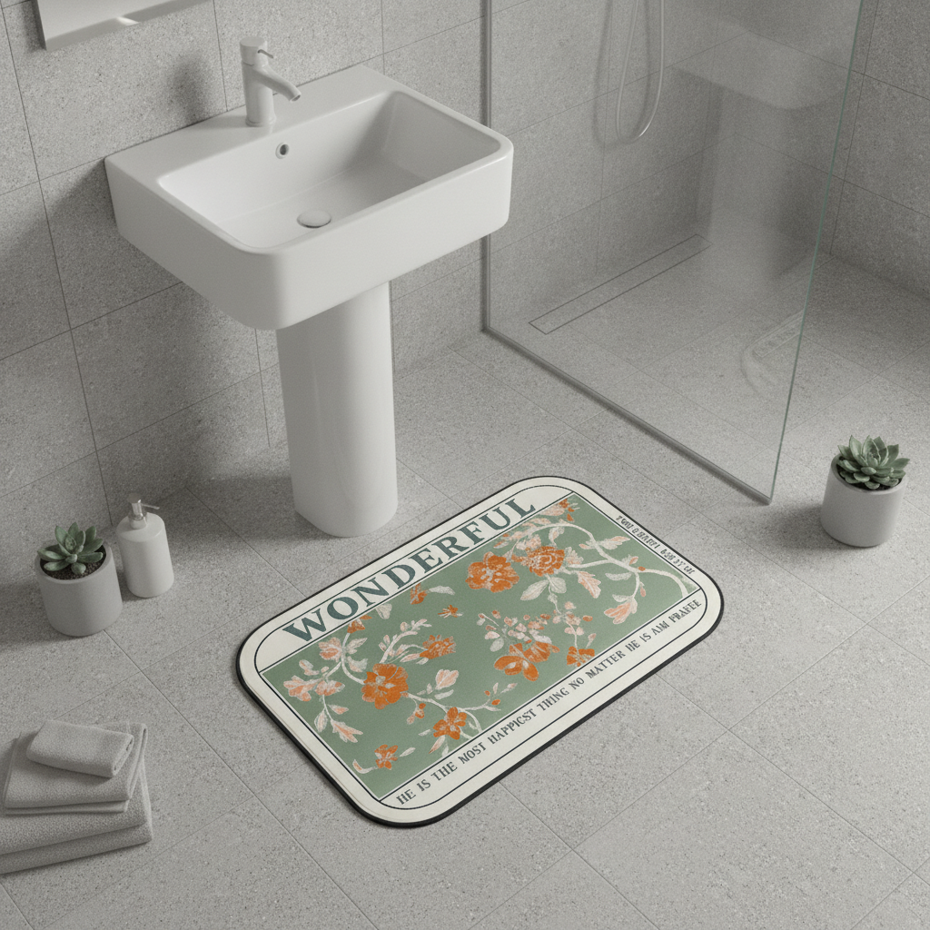 Half Moon Orchid Bath Mat
