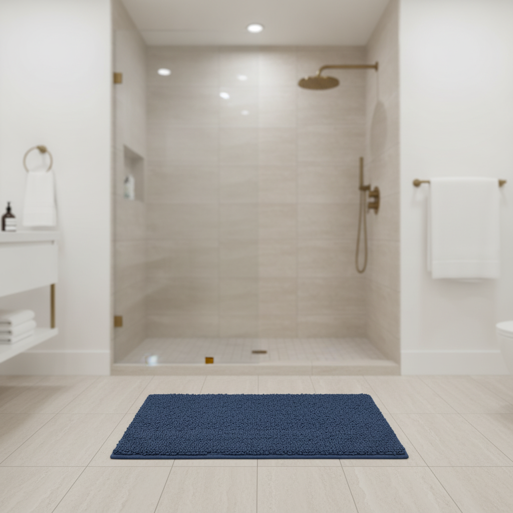 Large Blue Navy Bath Mat