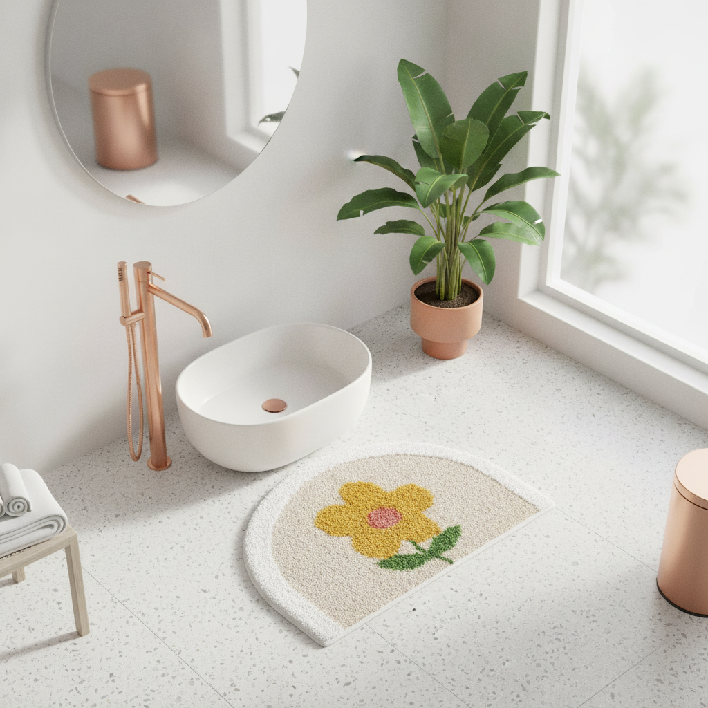 Small Flower Bath Mat