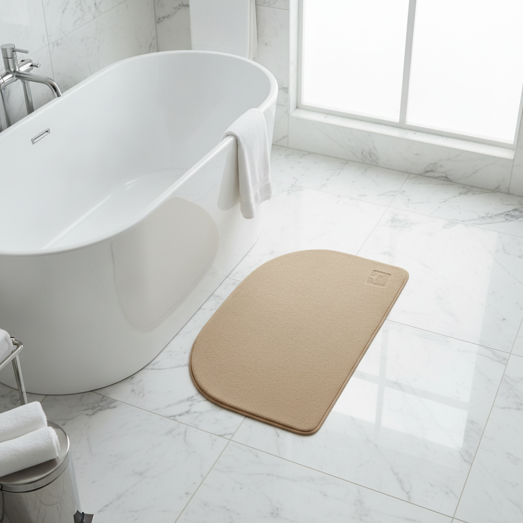 Half Moon Bathroom Rug - size comparison