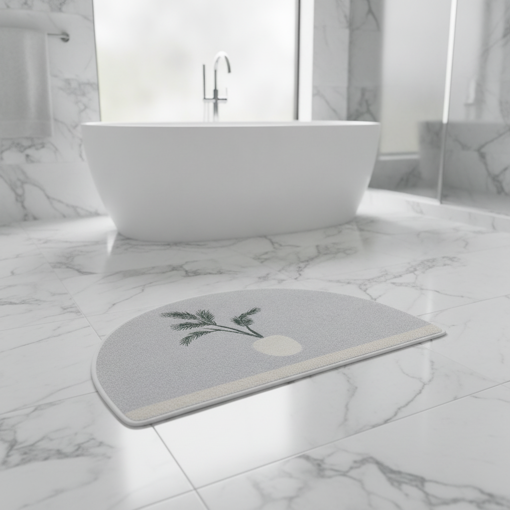 Half Moon Gray Bath Mat