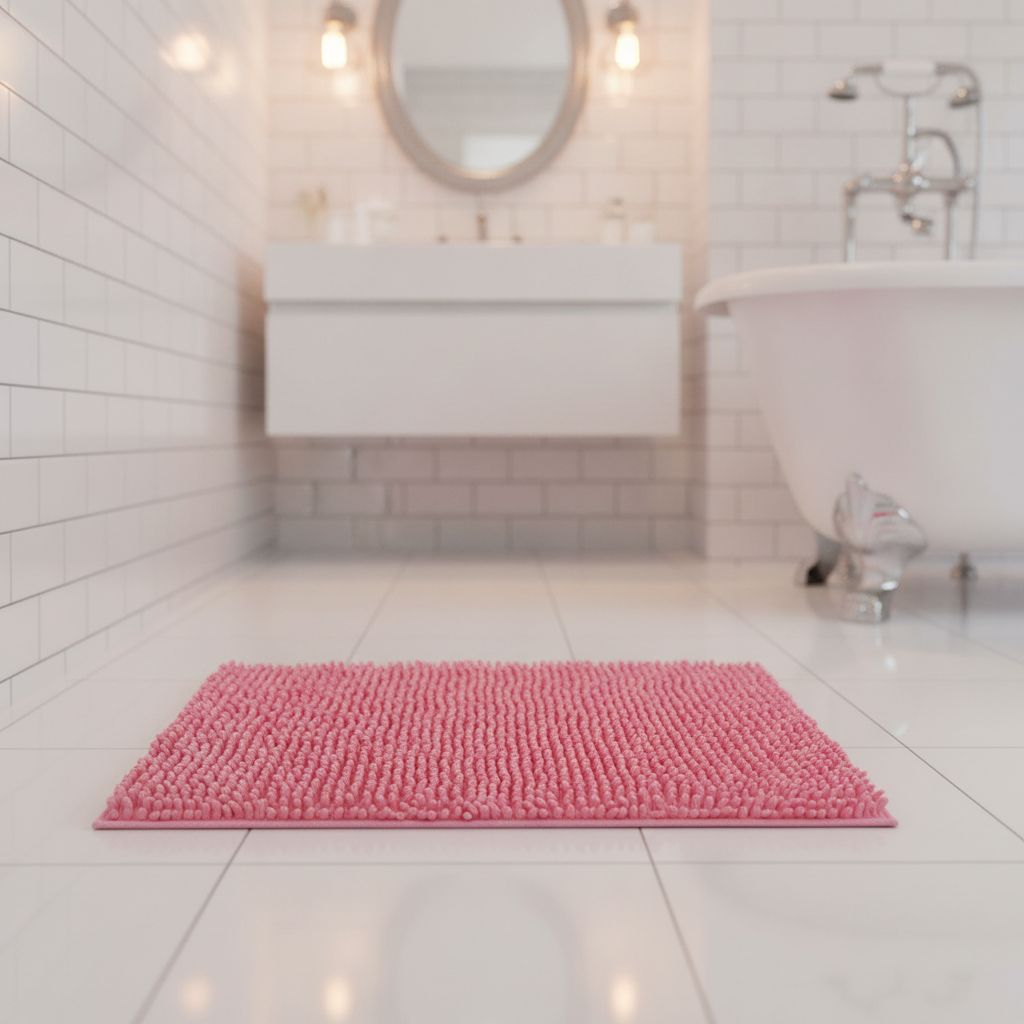 Caterpillar Pink Bath Mat