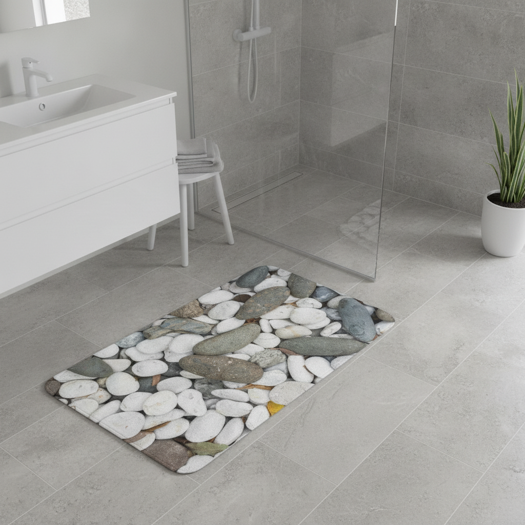 En Pebble Gray Bathroom Rug