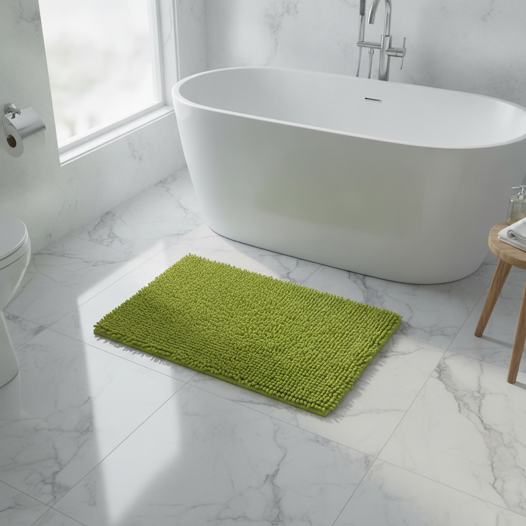Caterpillar Green Bath Mat