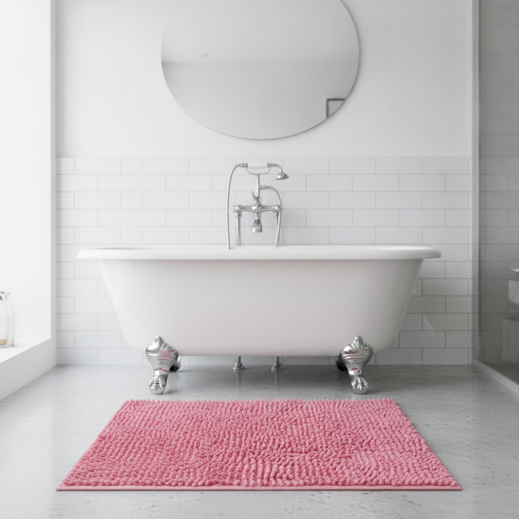 Caterpillar Pink Bath Mat - care instructions