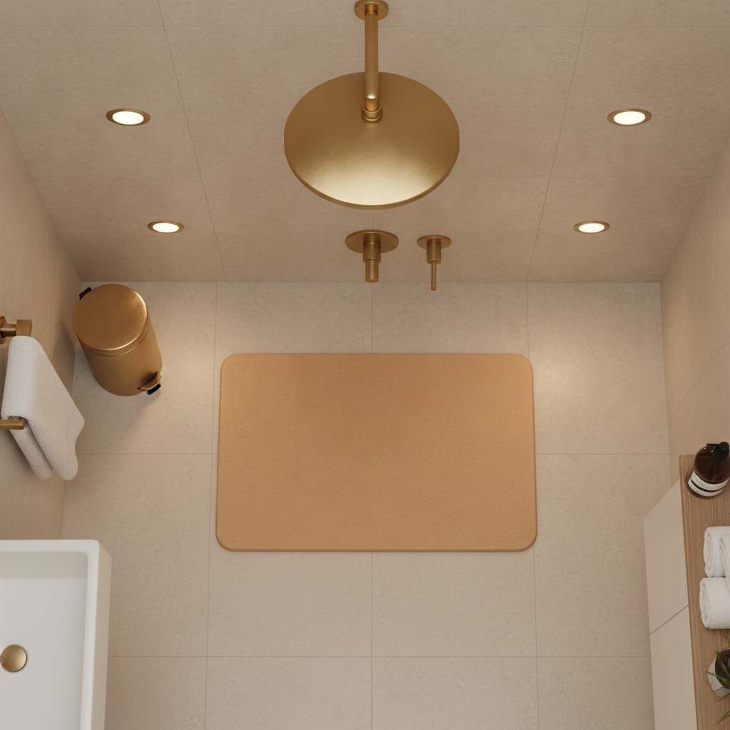 Stone Diatomite Bath Mat - bathroom setting