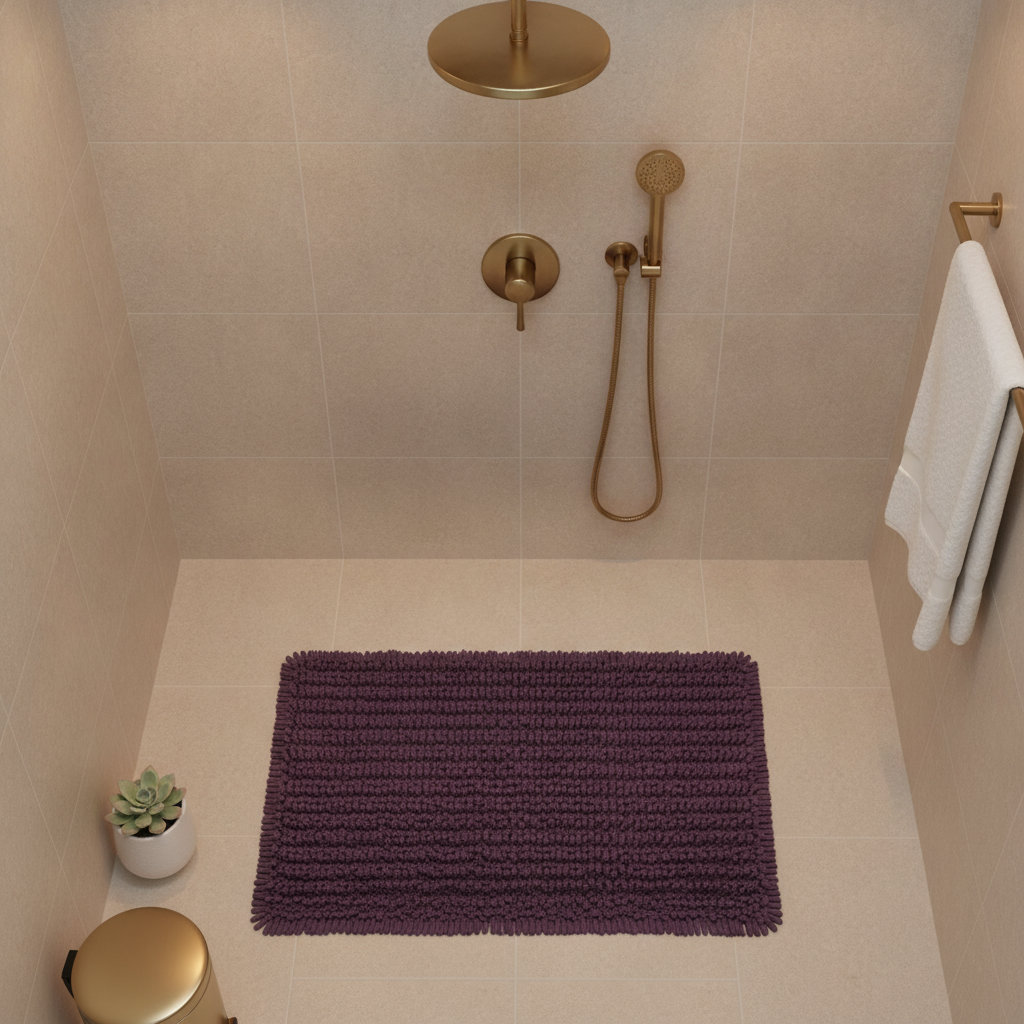 Purple Bath Mat - bathroom setting
