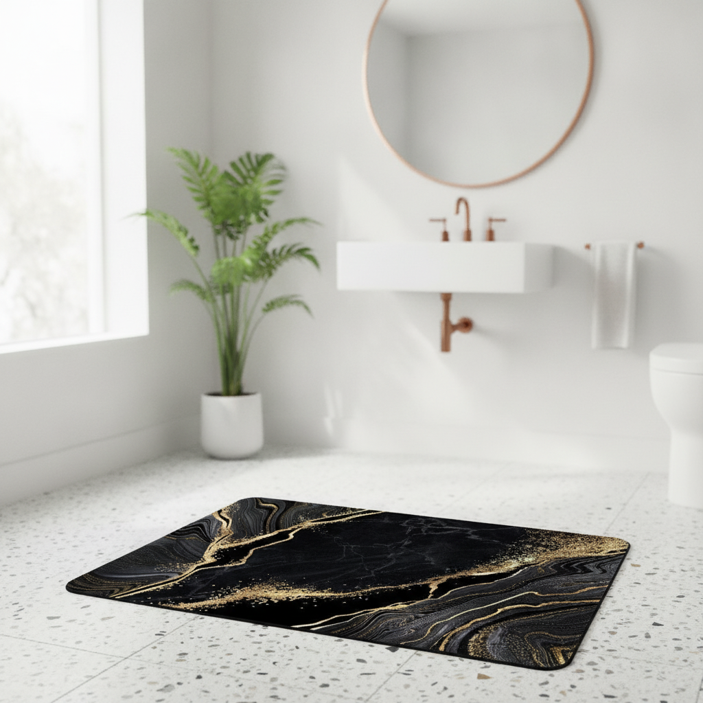 Black Gold Bath Matte