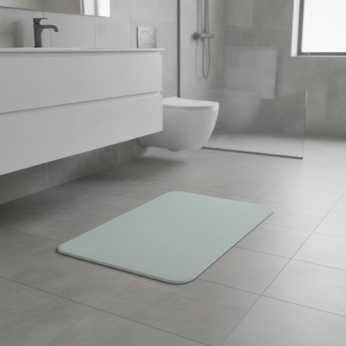 Absorbent Diatomite Bath Mat - bathroom setting