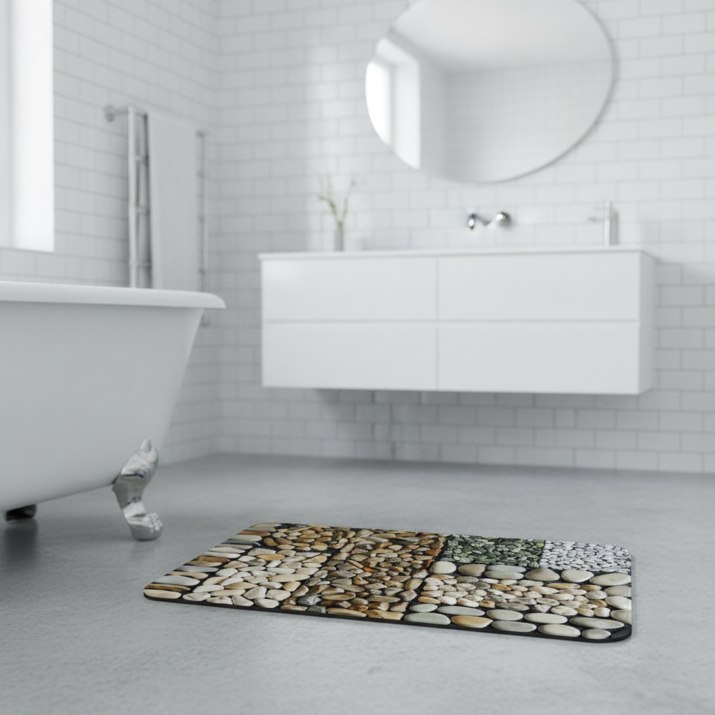 Pebble Pattern Bathroom Rug