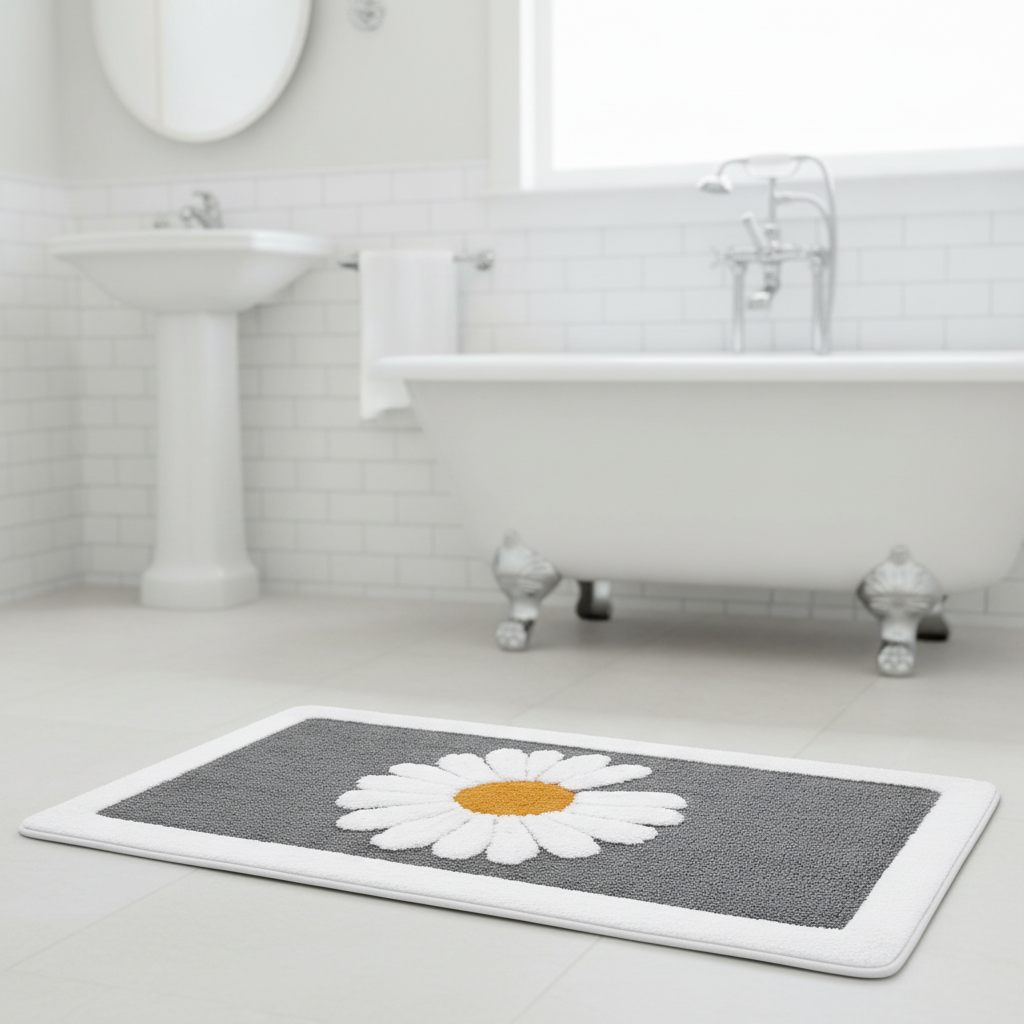 Flower Bath Mat - size comparison