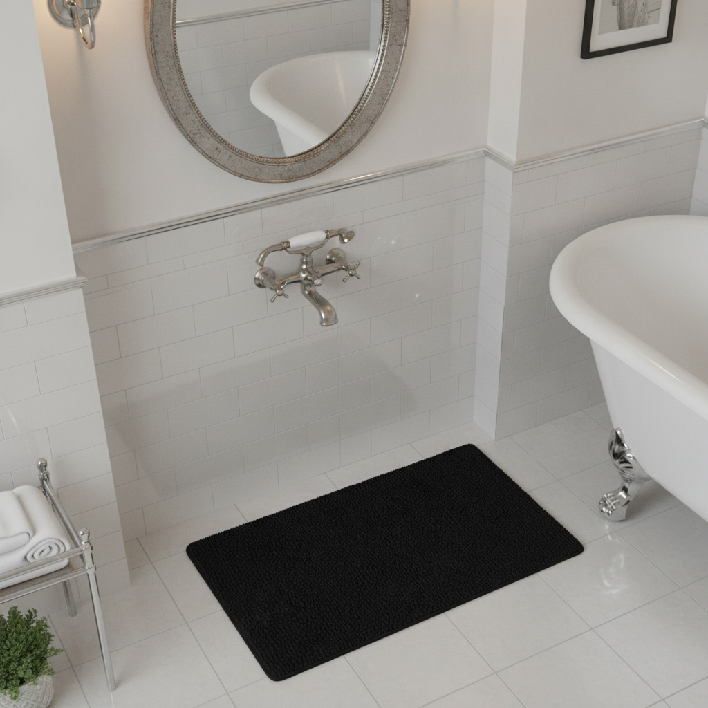 Black 40x55cm Bath Mat