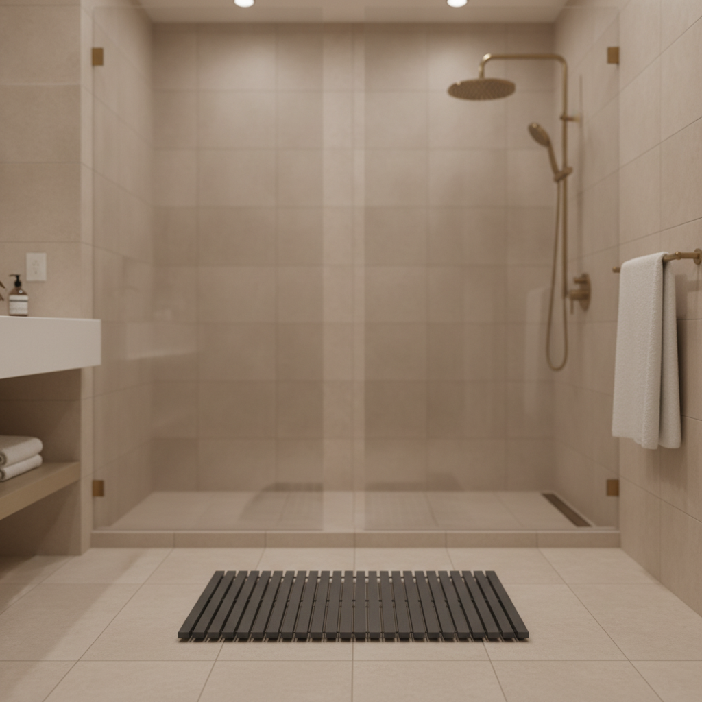 Bamboo Black Bathroom Rug - color variations