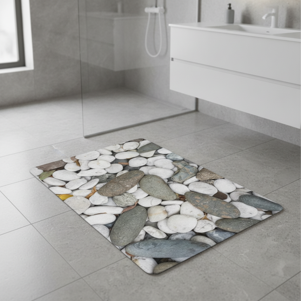 En Pebble Gray Bathroom Rug