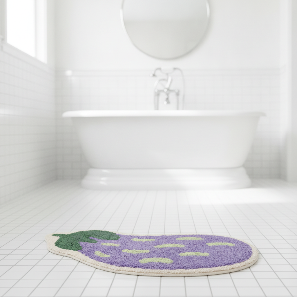 Vegetal Bath Mat - bathroom setting