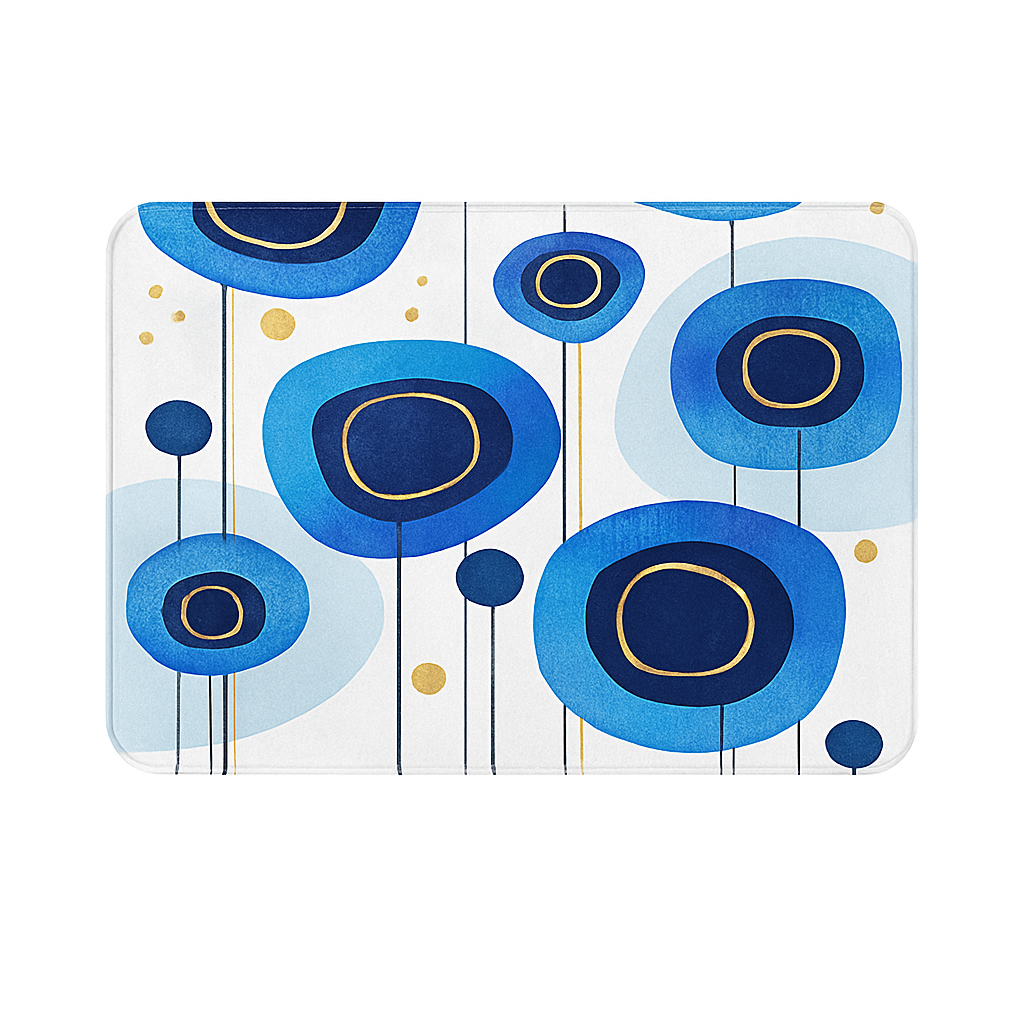 Pattern Blue Bath Mat