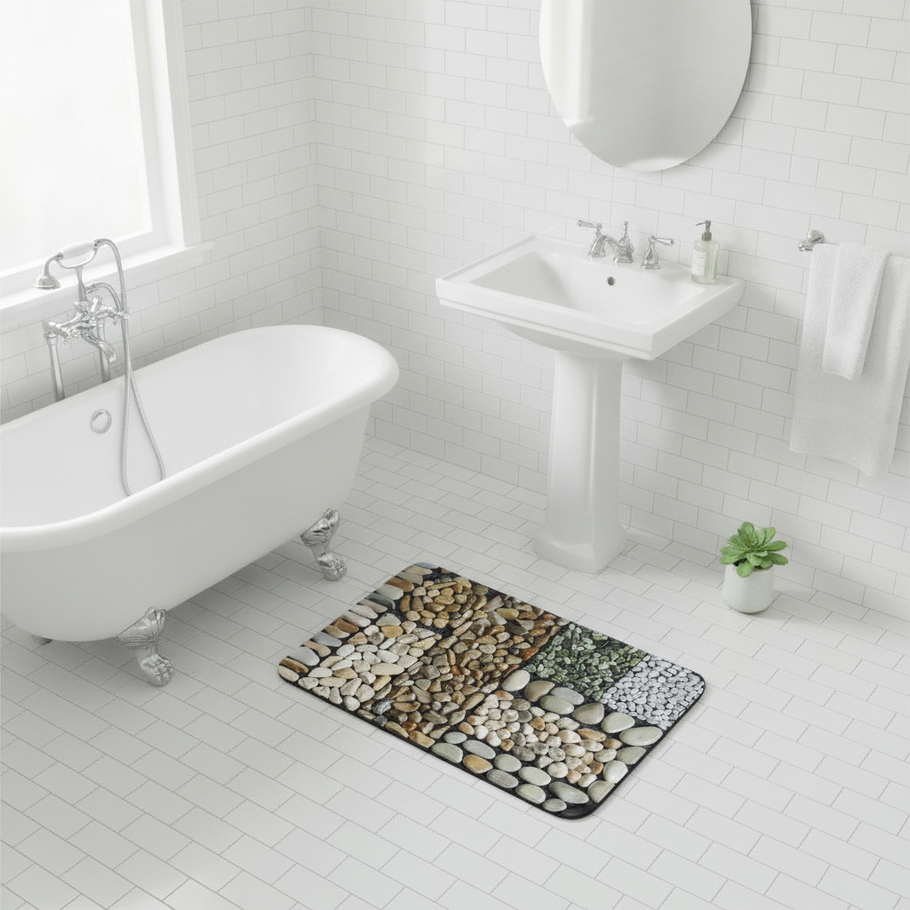 Pebble Pattern Bathroom Rug