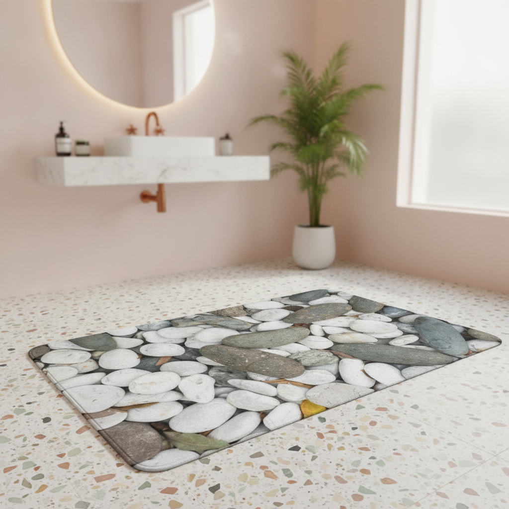 En Pebble Gray Bathroom Rug