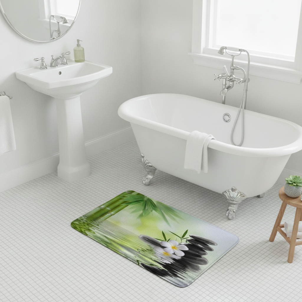 Zen Bathroom Rug - lifestyle photo