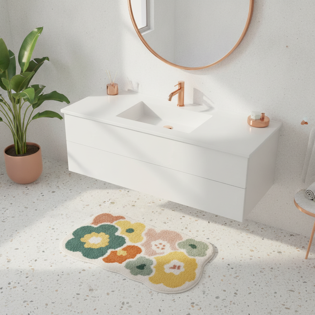 Flower Bathroom Rug
