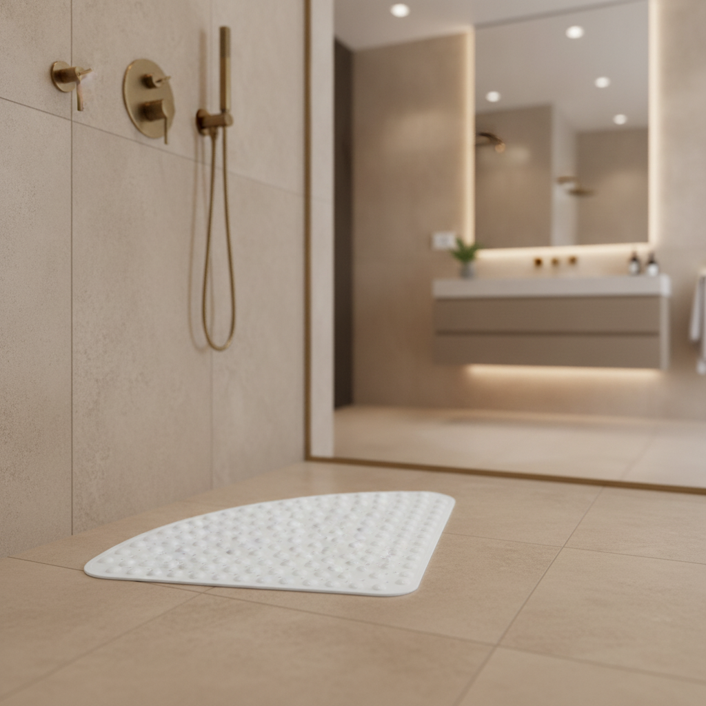 Quart Round Shower Mat - size comparison