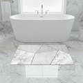 Gray White Bathroom Rug