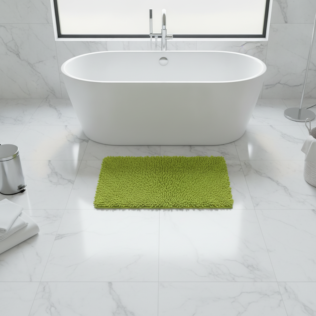 Caterpillar Green Bath Mat