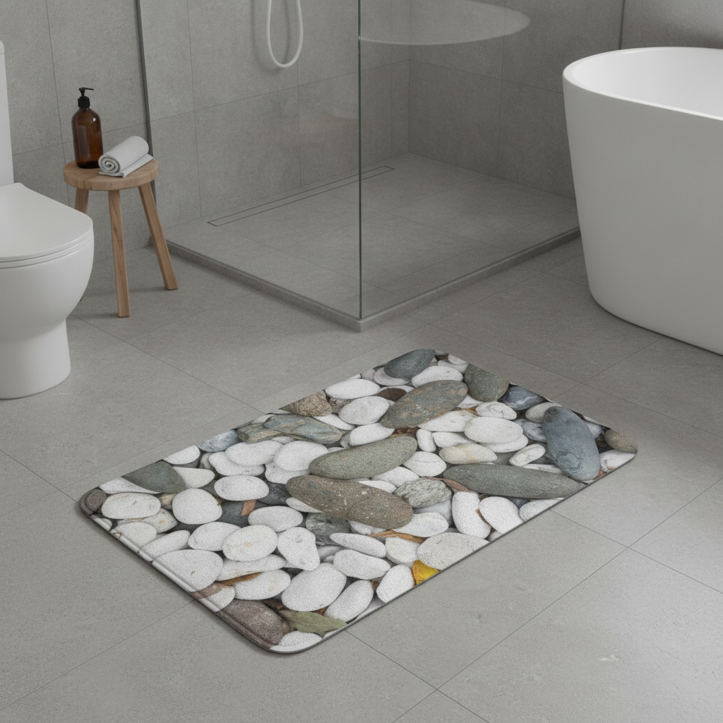 En Pebble Gray Bathroom Rug