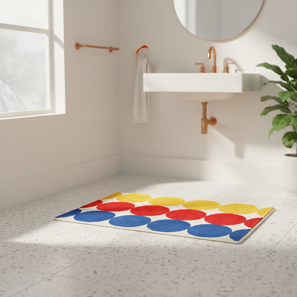 Rectangular With Round Color Bath Mat
