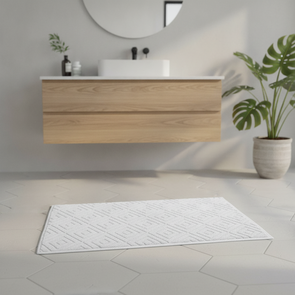 Absorbent Cotton Bathroom Rug
