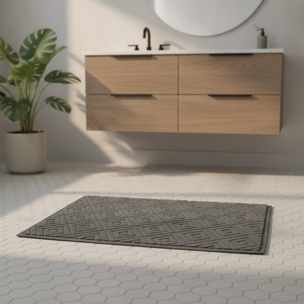 Absorbent Cotton Bathroom Rug