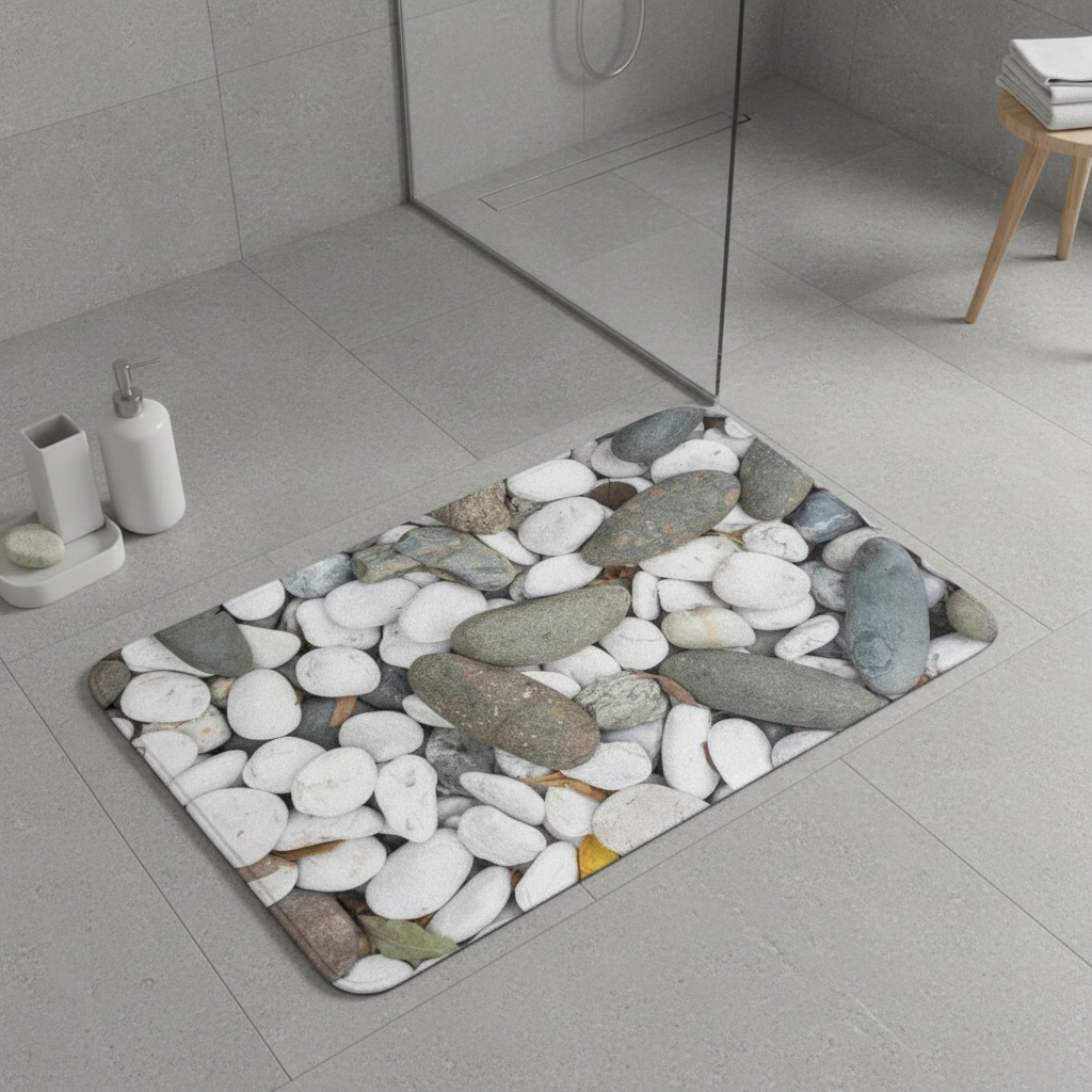 White Bathroom Runner