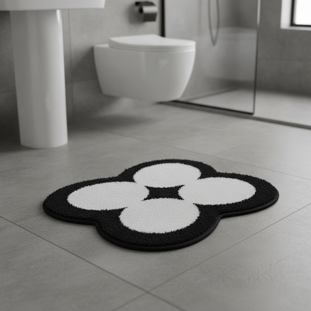 Nordic Bathroom Rug - bathroom setting
