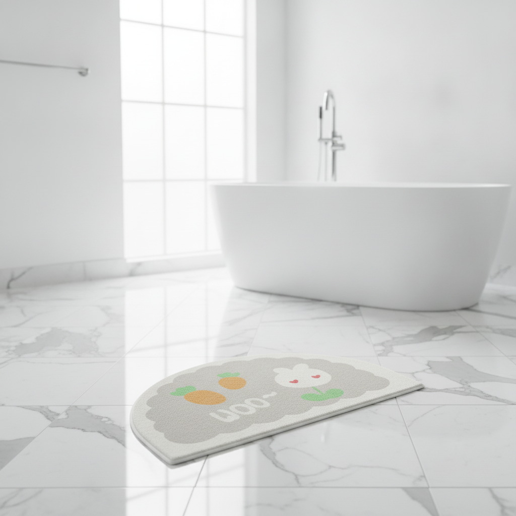 Rabbit Flower Bath Mat