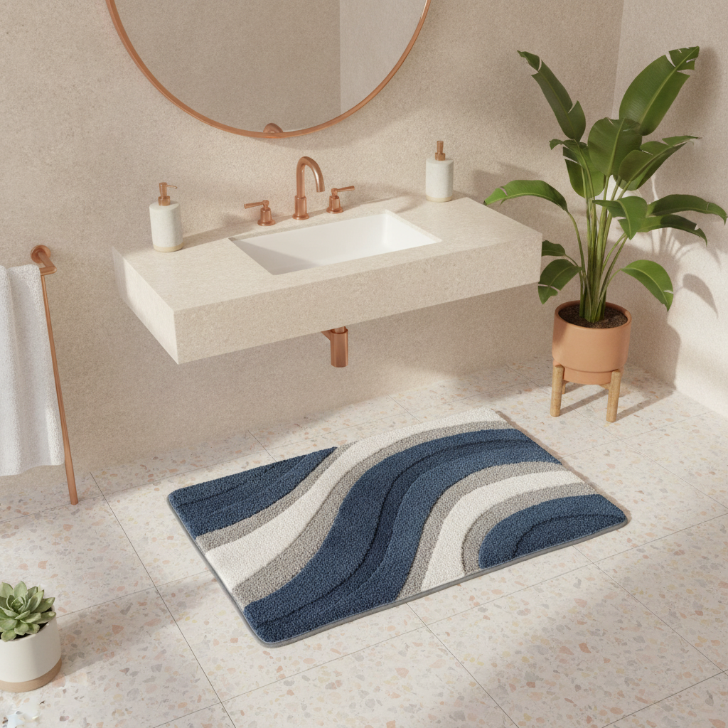 Blue Gray Bath Mat - product detail
