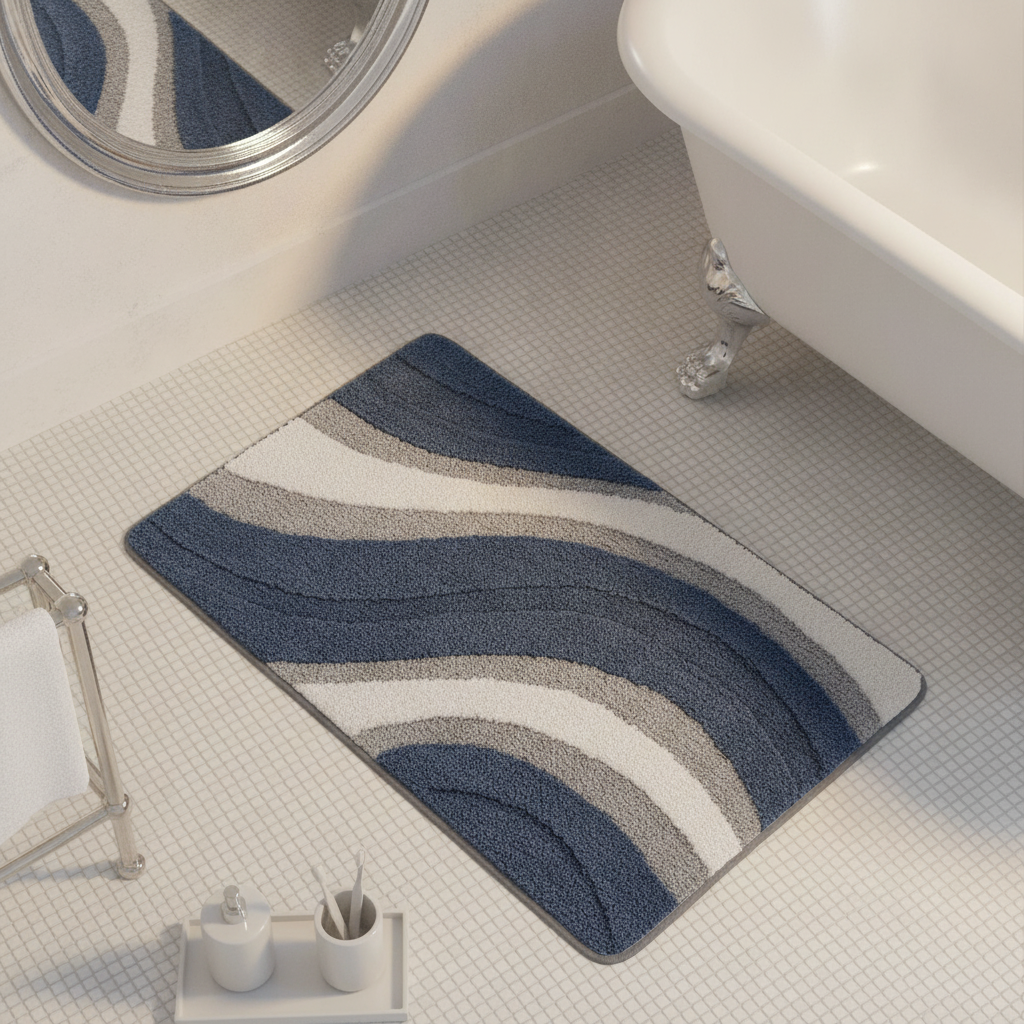 Blue Gray Bath Mat