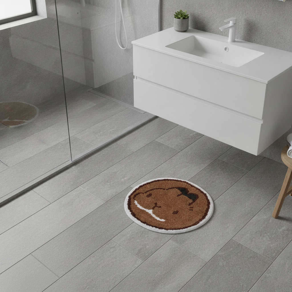 Round Bath Mat - size comparison
