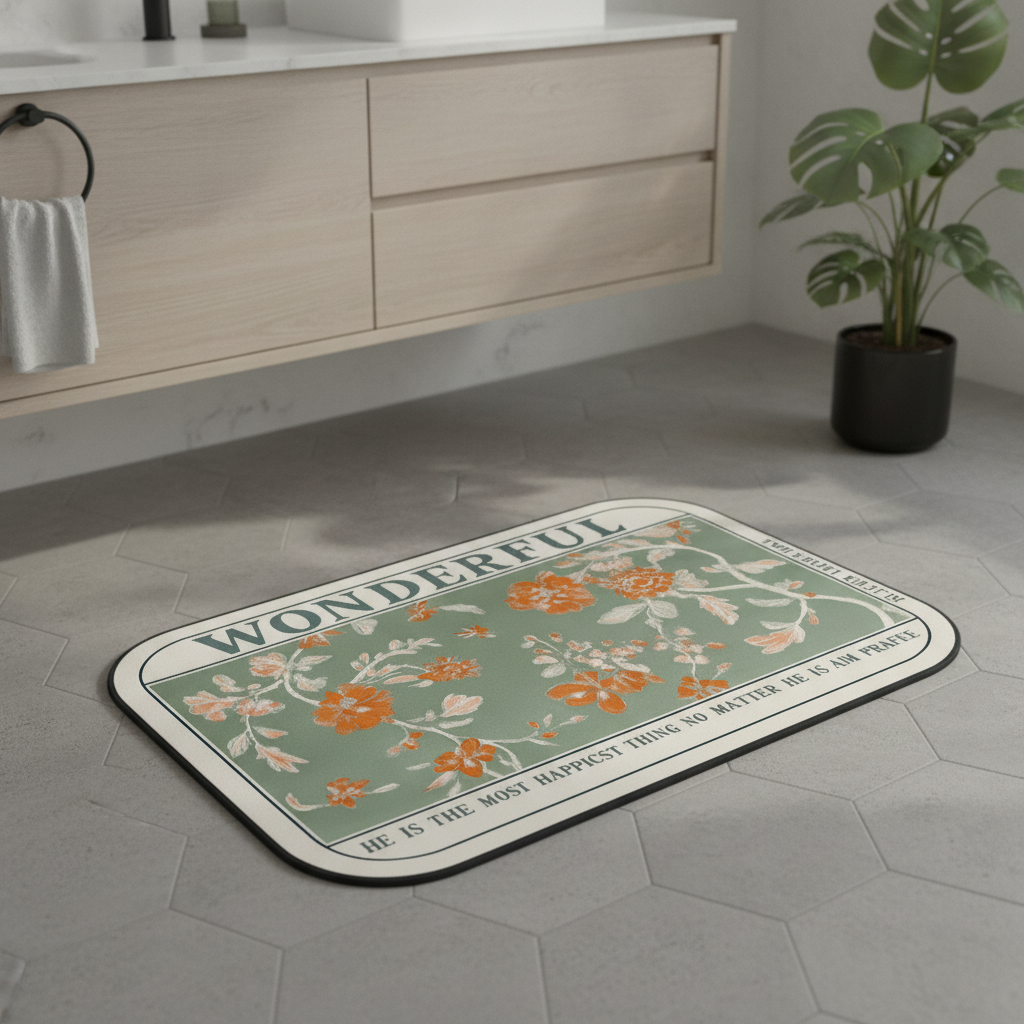 Half Moon Orchid Bath Mat