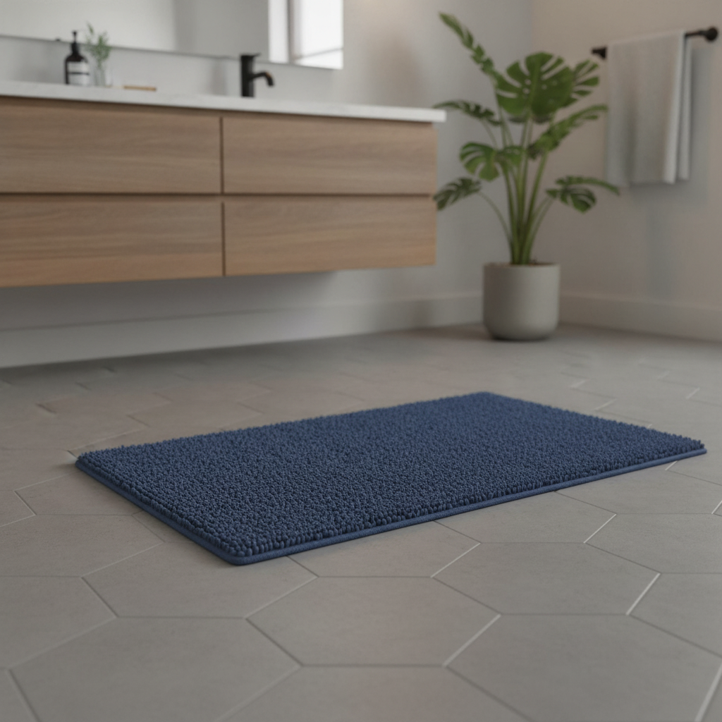 Large Blue Navy Bath Mat