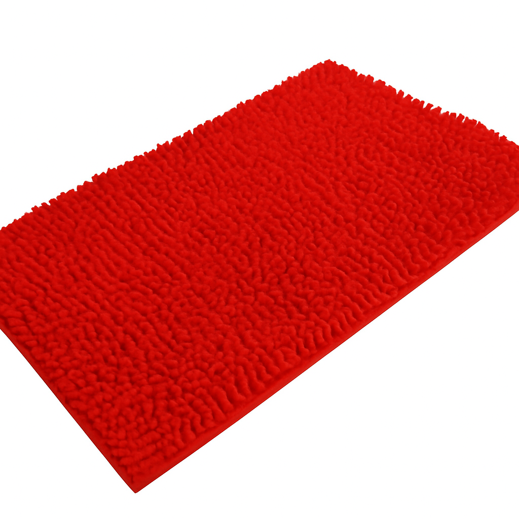 Caterpillar Red Bathroom Rug