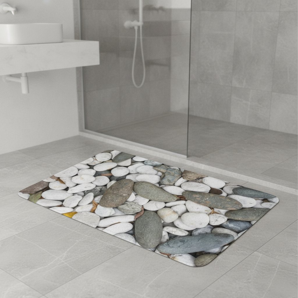 En Pebble Gray Bathroom Rug