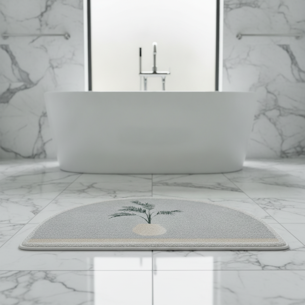 Half Moon Gray Bath Mat