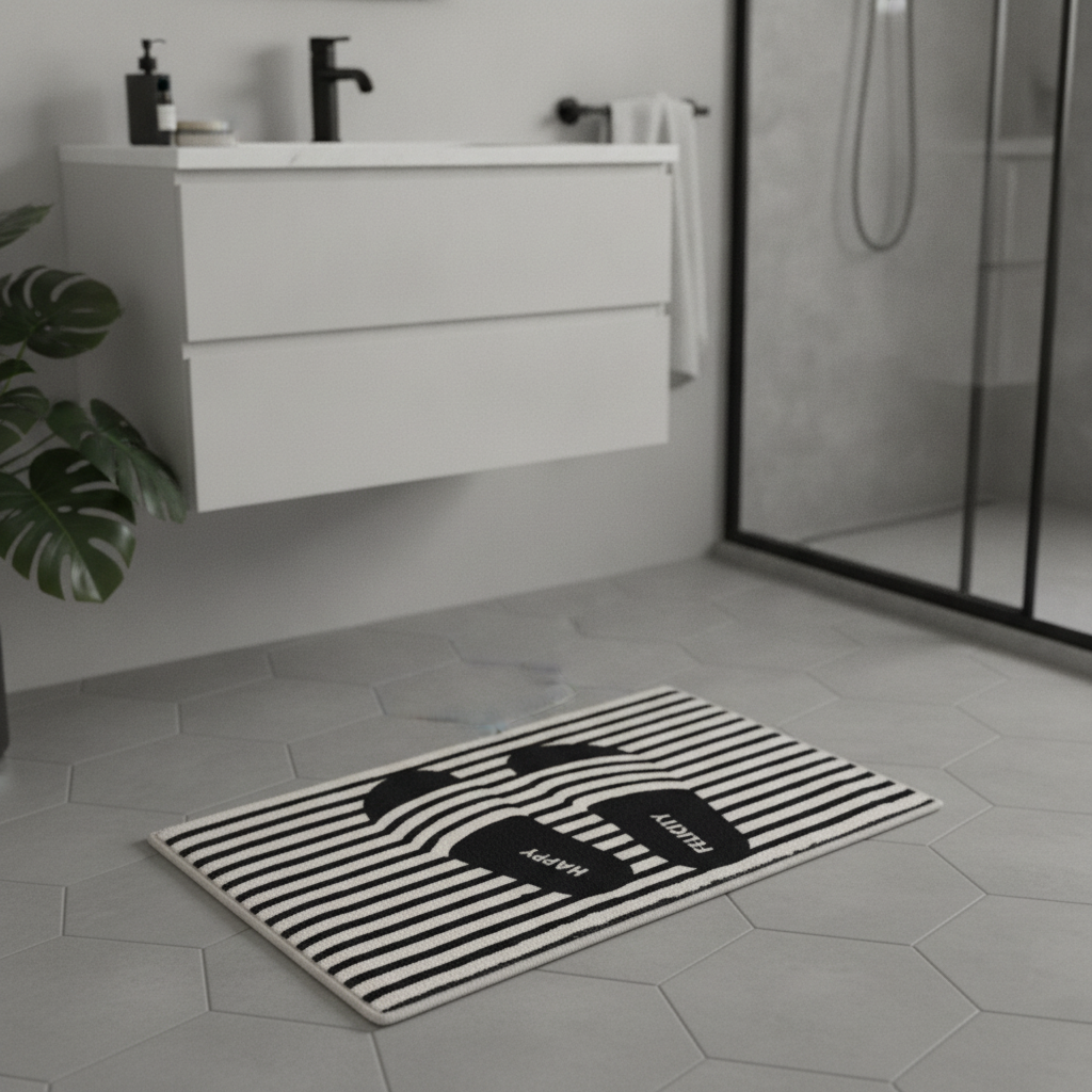 Striped Bathroom Rug