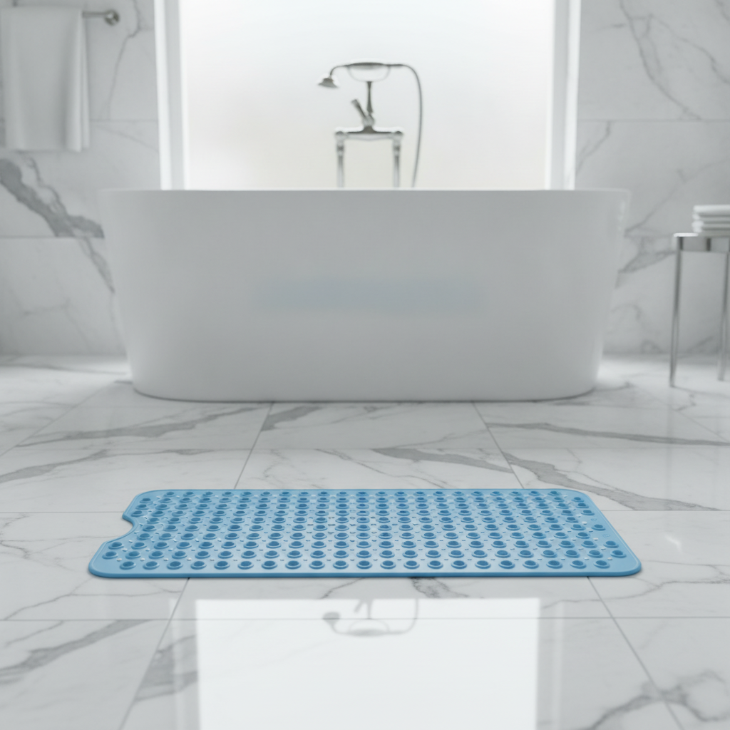 Bathrug Non-Slip Blue Bath Mat