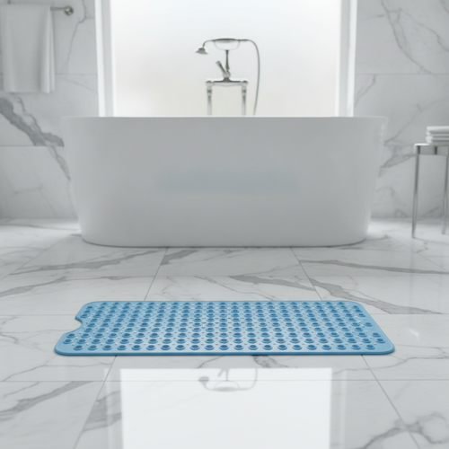 Bathrug Non-Slip Blue Bath Mat